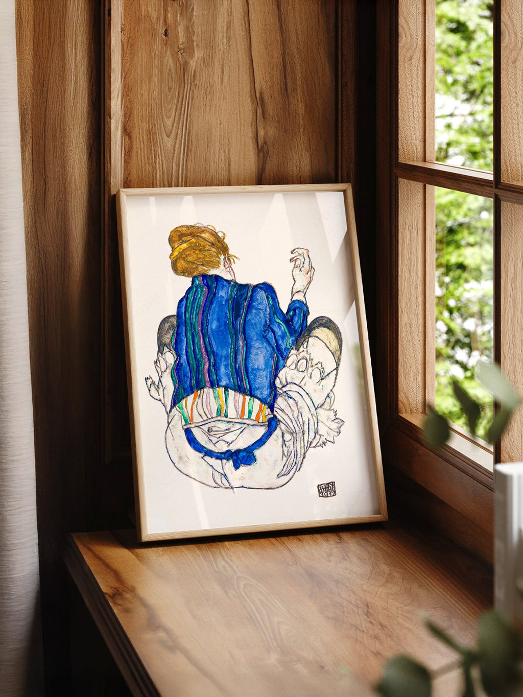 Egon Schiele Seated Woman Back View 1917 Art Print – Expressionist Wall Art