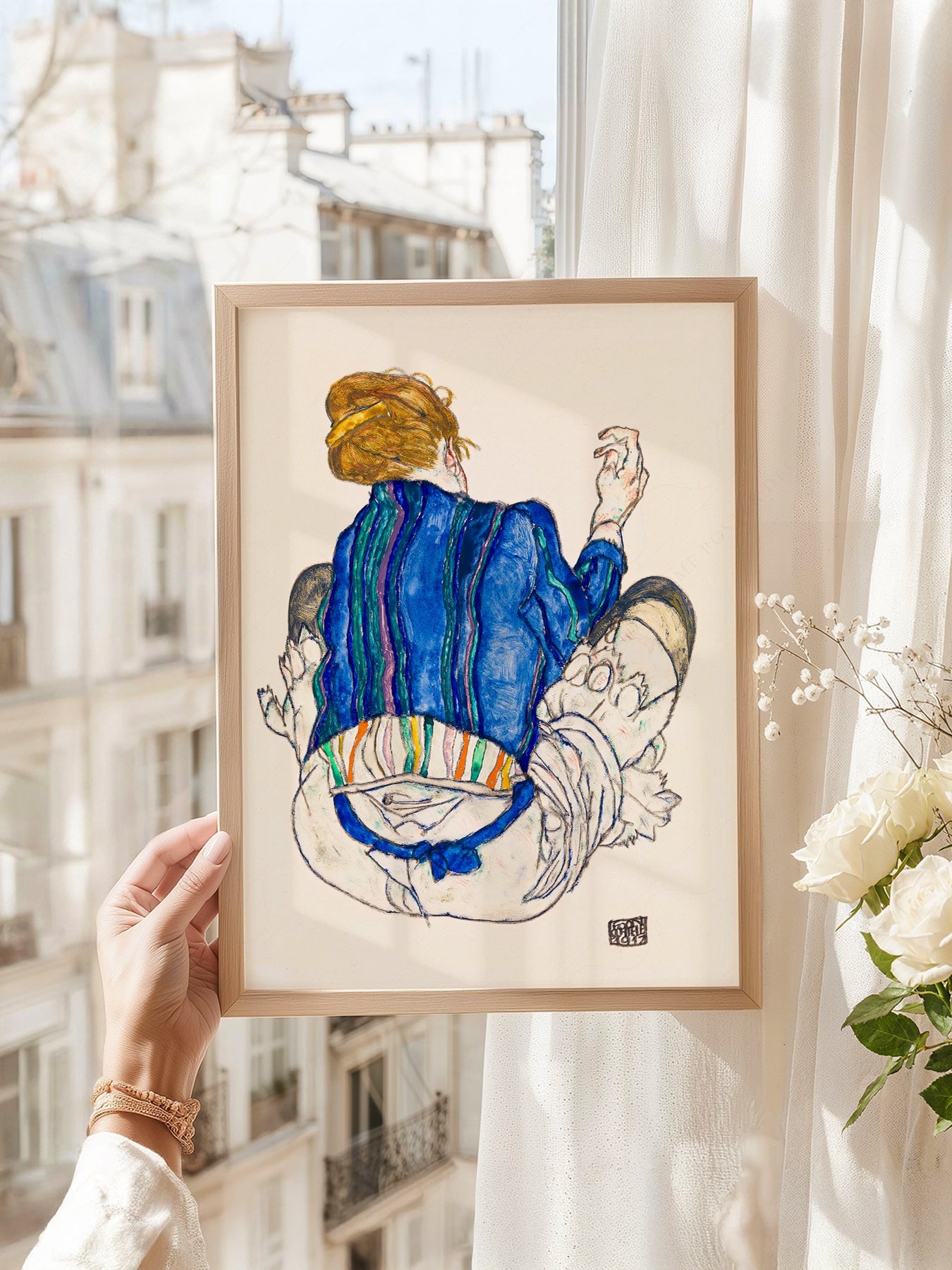 Egon Schiele Seated Woman Back View 1917 Art Print – Expressionist Wall Art