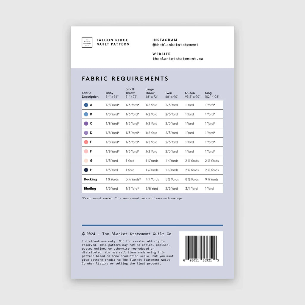 Falcon Ridge Quilt Kit