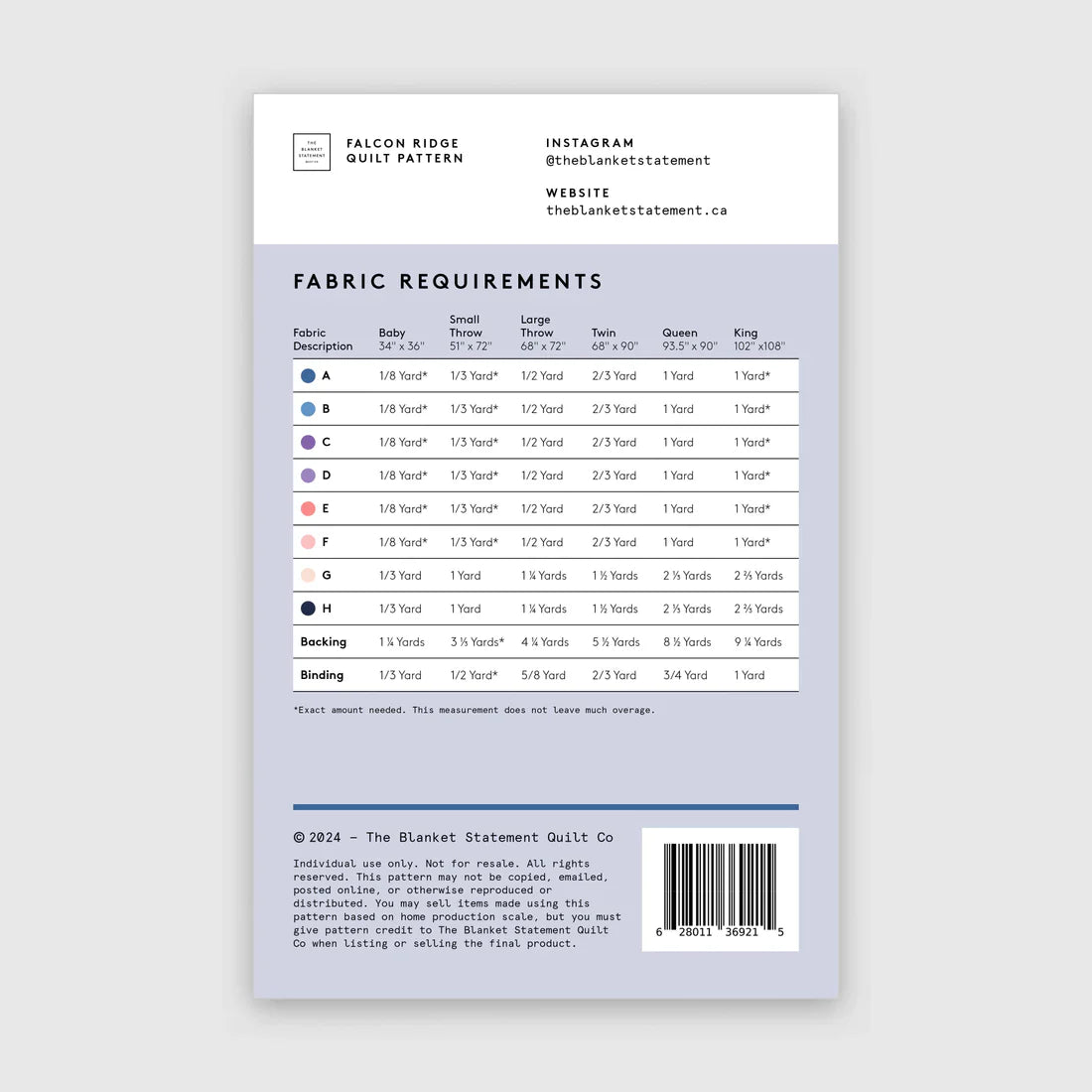 Falcon Ridge Quilt Kit