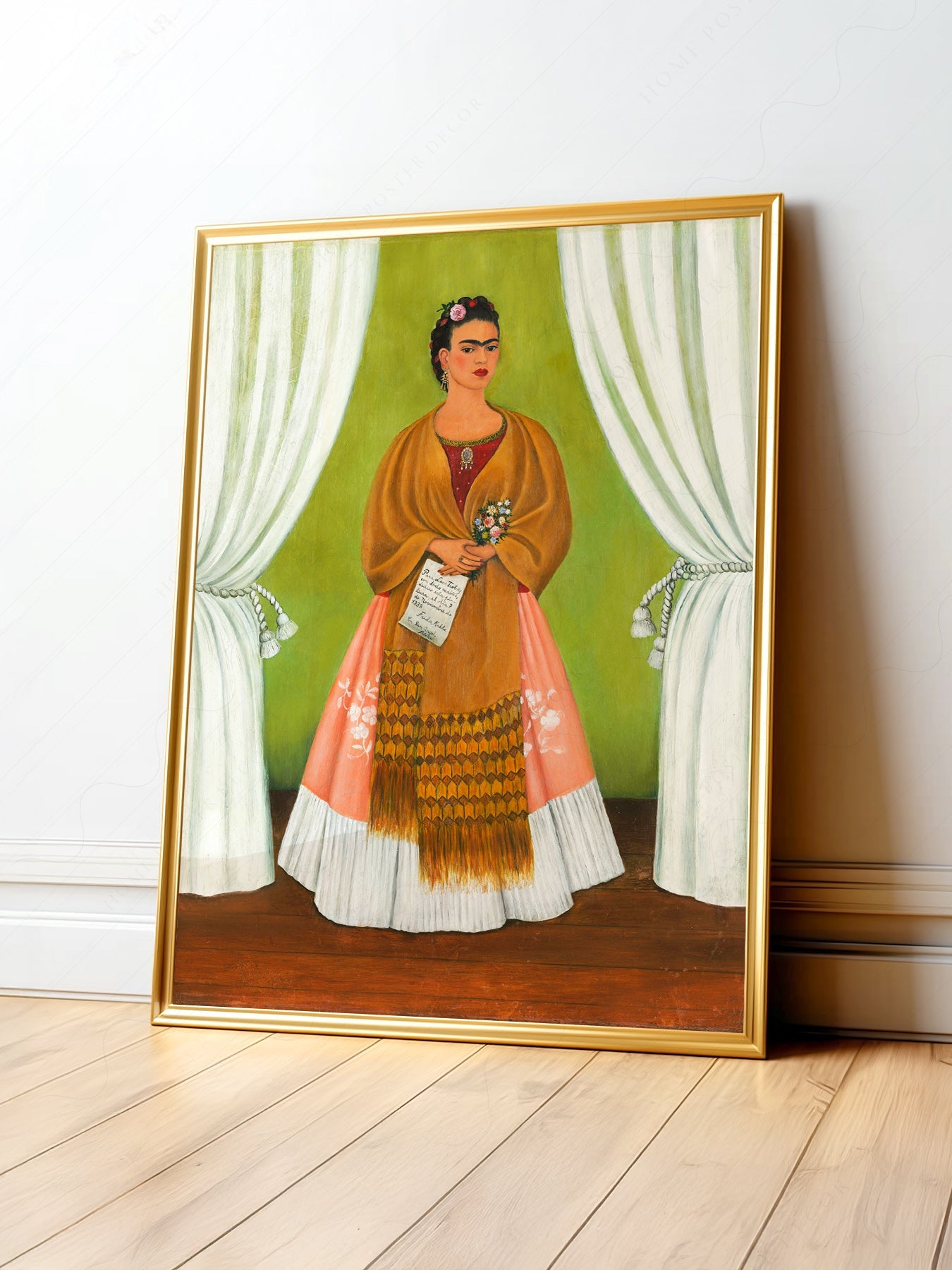 Frida Kahlo Self-Portrait Art Print – Mexican Folk Art Bohemian Decor