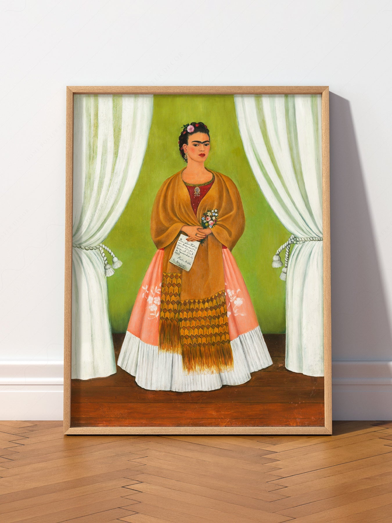 Frida Kahlo Self-Portrait Art Print – Mexican Folk Art Bohemian Decor