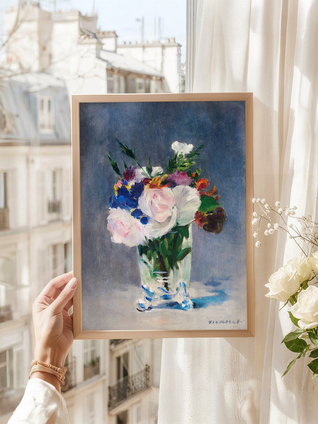 Édouard Manet Flowers in a Crystal Vase Print – Impressionist Wall Art
