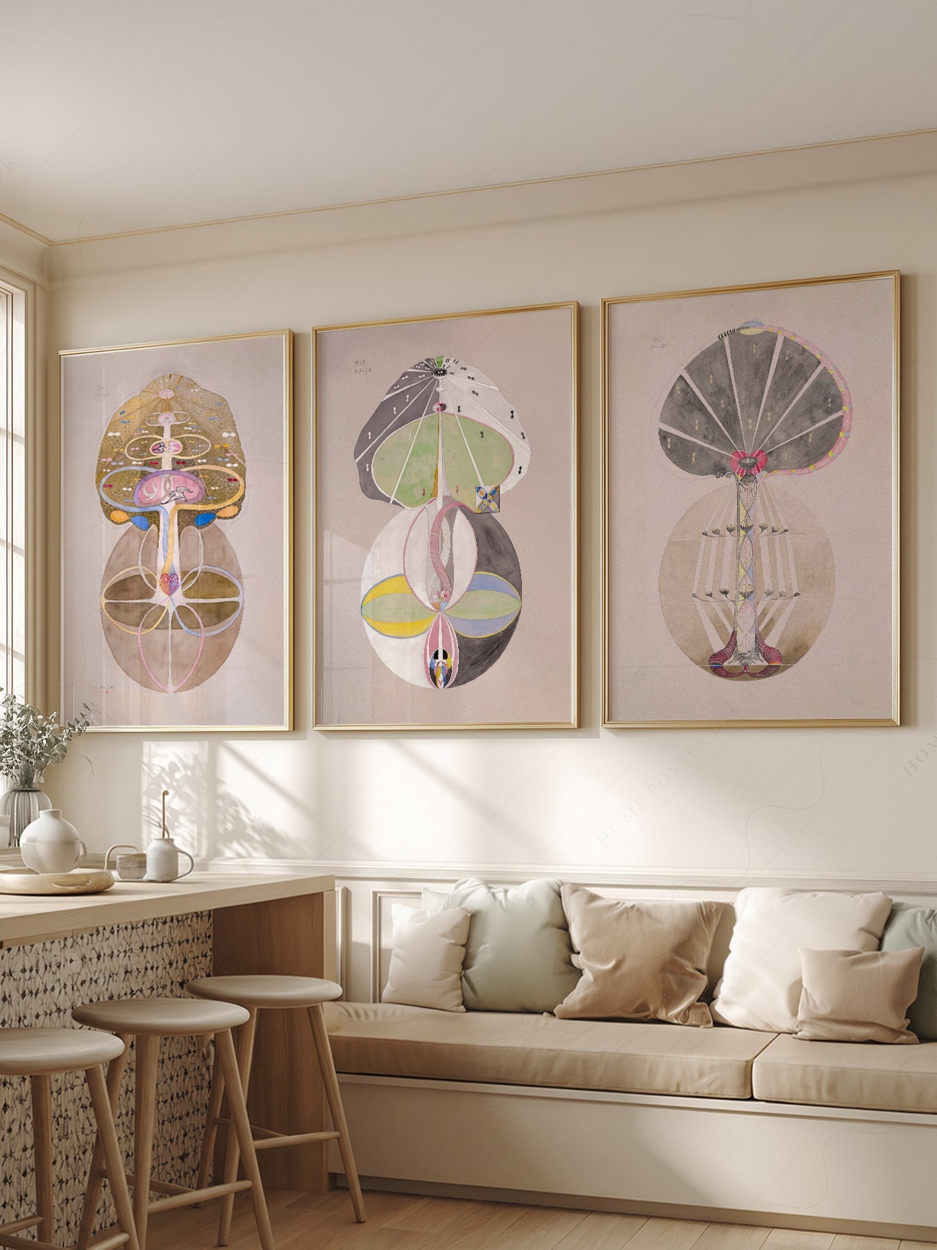 Hilma af Klint The Ten Largest Set of 3 Prints – Abstract Spiritual Art