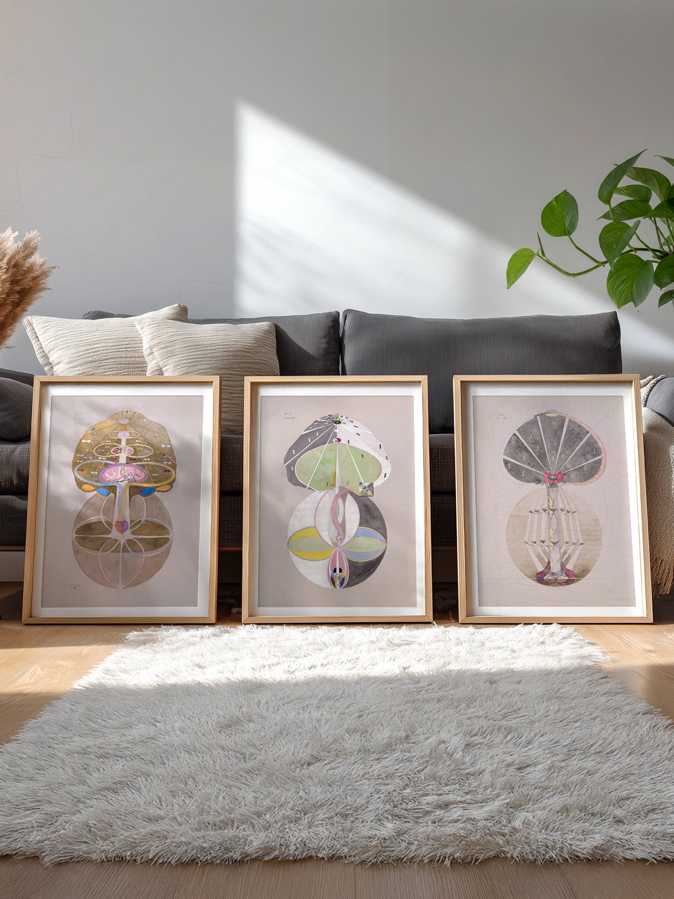 Hilma af Klint The Ten Largest Set of 3 Prints – Abstract Spiritual Art