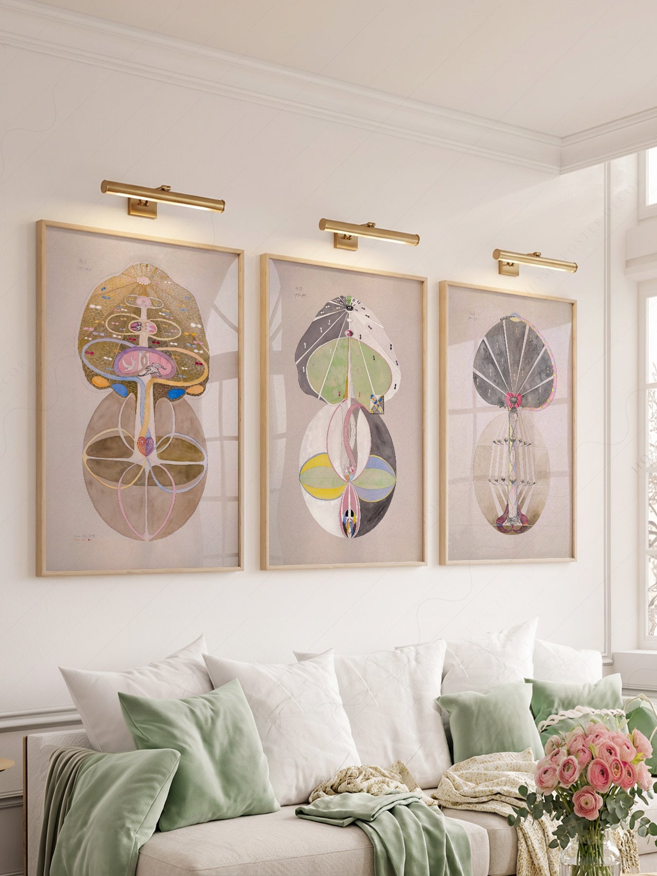 Hilma af Klint The Ten Largest Set of 3 Prints – Abstract Spiritual Art