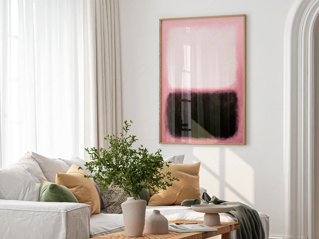 Mark Rothko Pink and Black Untitled Art Print – Abstract Expressionist Poster