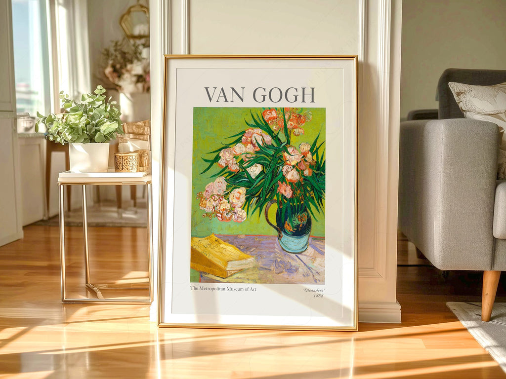 Vincent Van Gogh Oleanders Art Print – Famous Painting Wall Poster