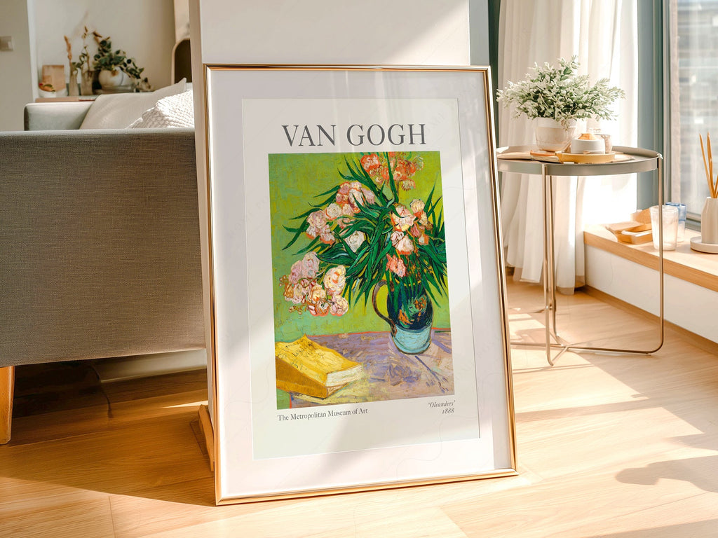 Vincent Van Gogh Oleanders Art Print – Famous Painting Wall Poster