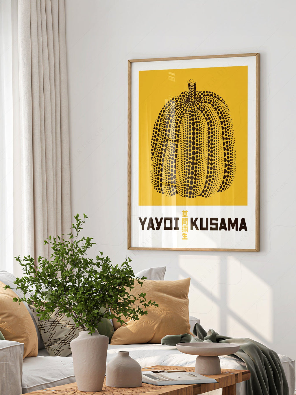 Yayoi Kusama Yellow Pumpkin Art Print – Japanese Contemporary Poster