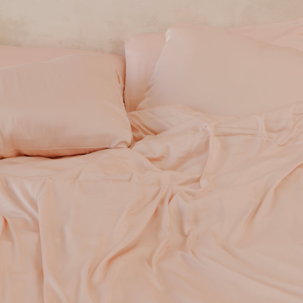 Ensemble de draps en satin de bambou biologique