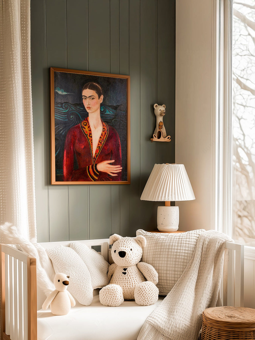 Frida Kahlo Self-Portrait in Velvet Dress Art Print – Mexican Art Poster