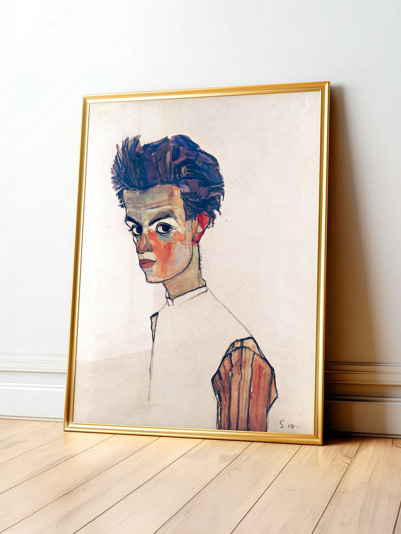Egon Schiele Self-Portrait Art Print – Expressionist Wall Art Poster