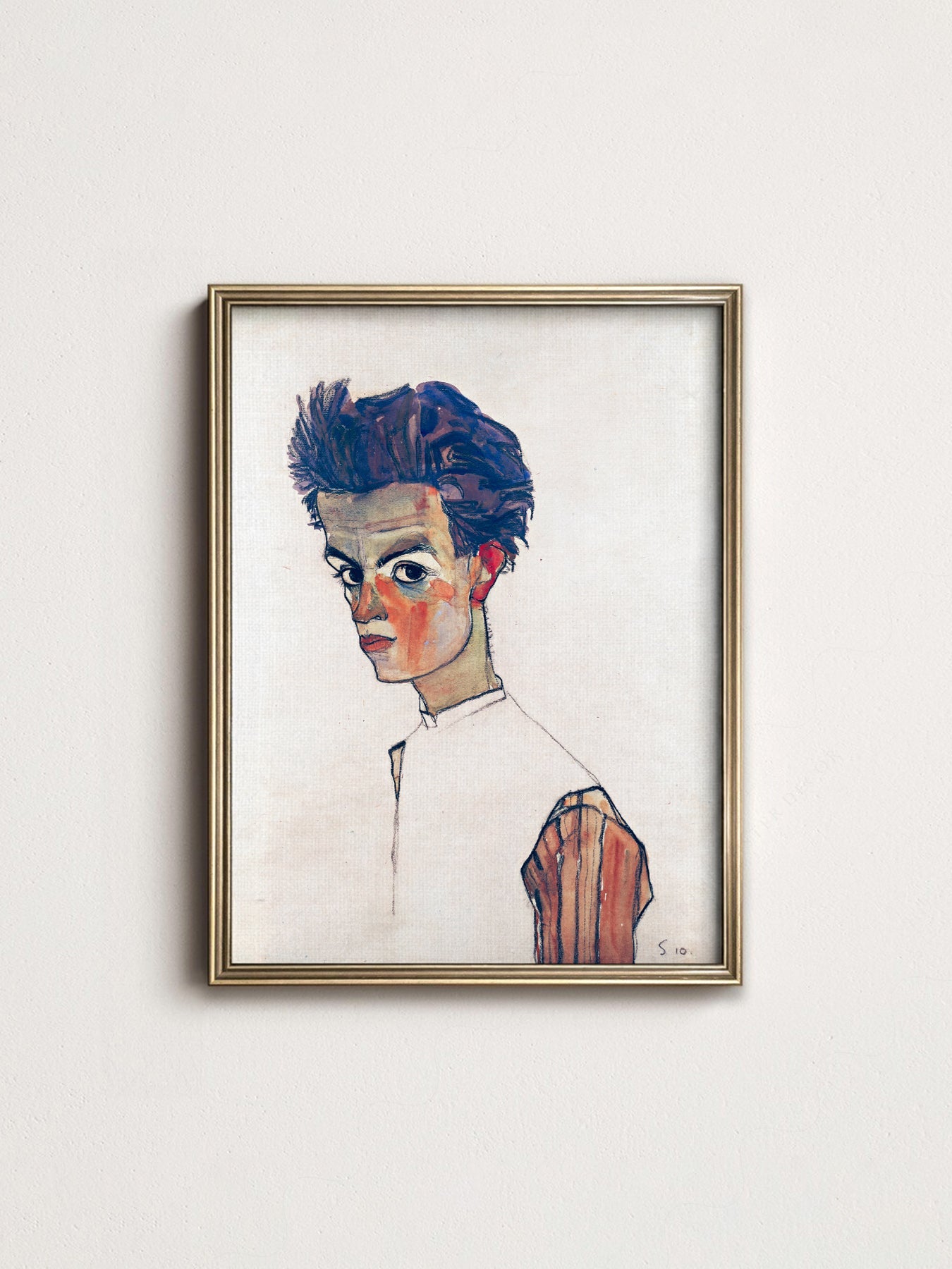 Egon Schiele Self-Portrait Art Print – Expressionist Wall Art Poster