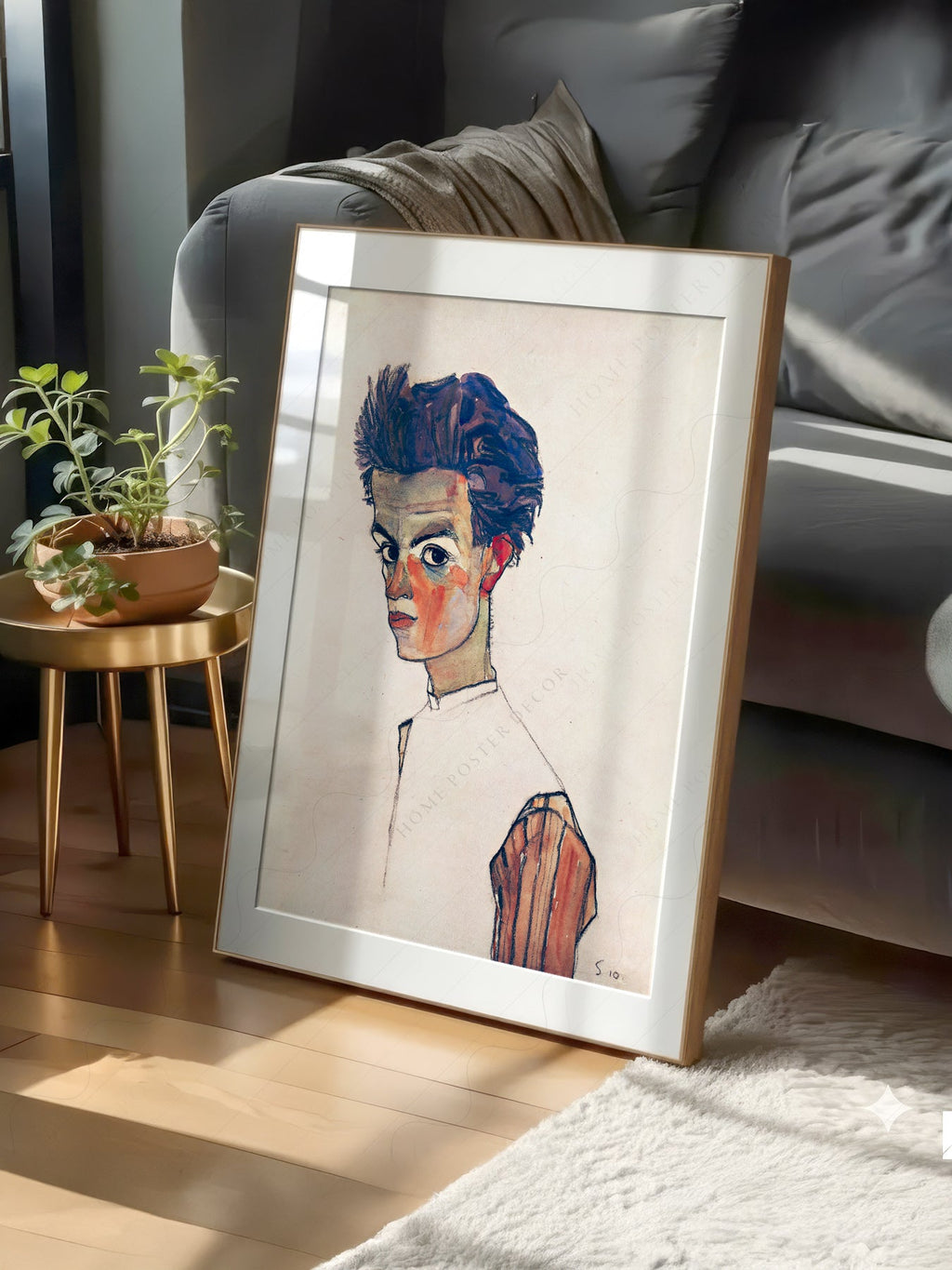 Egon Schiele Self-Portrait Art Print – Expressionist Wall Art Poster