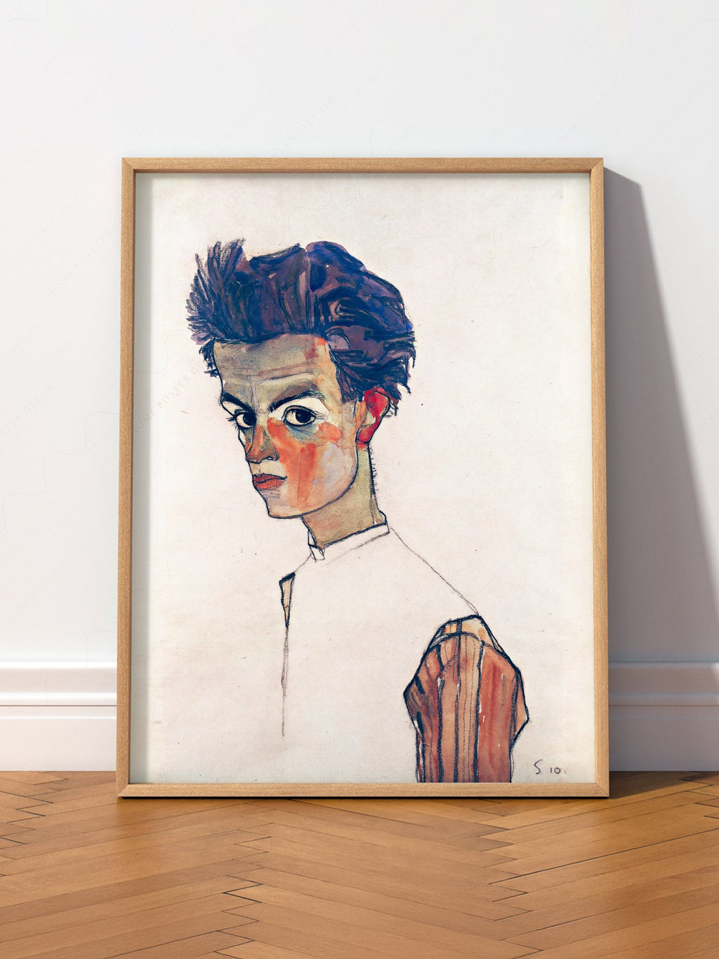 Egon Schiele Self-Portrait Art Print – Expressionist Wall Art Poster