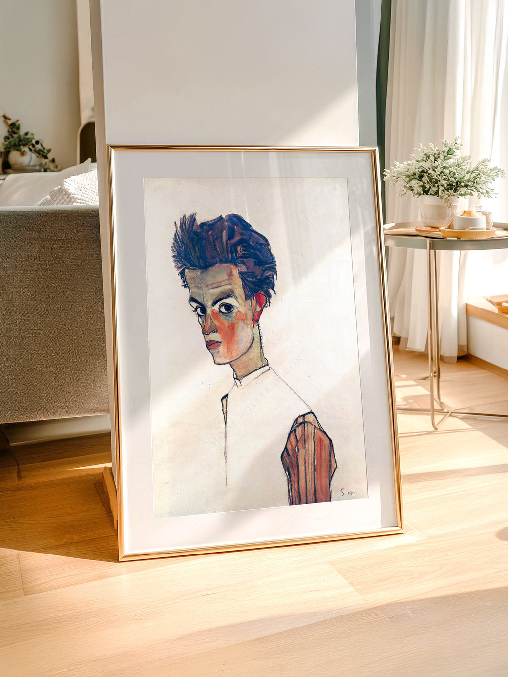 Egon Schiele Self-Portrait Art Print – Expressionist Wall Art Poster