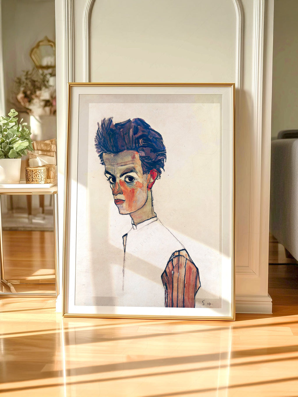 Egon Schiele Self-Portrait Art Print – Expressionist Wall Art Poster