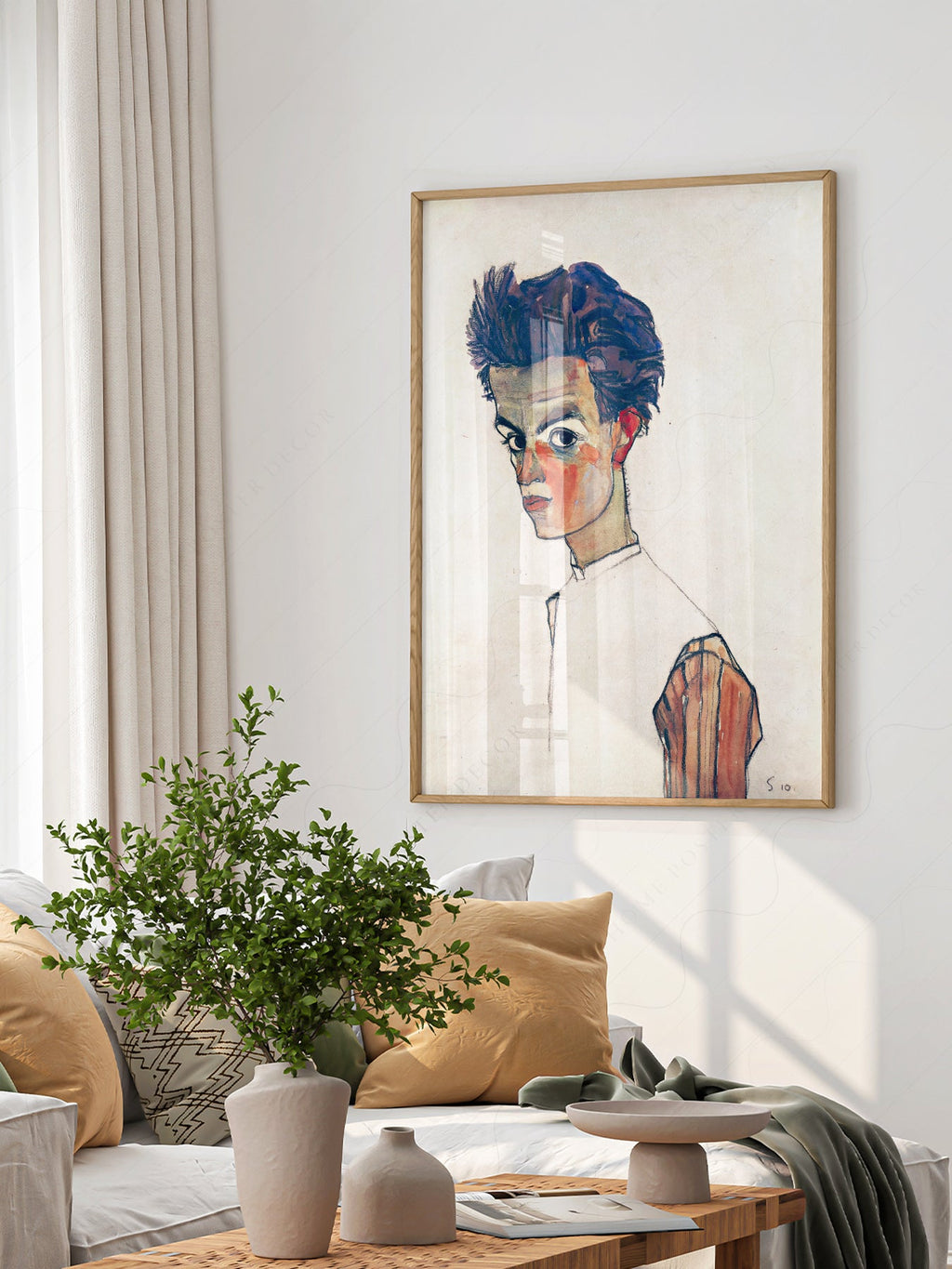 Egon Schiele Self-Portrait Art Print – Expressionist Wall Art Poster