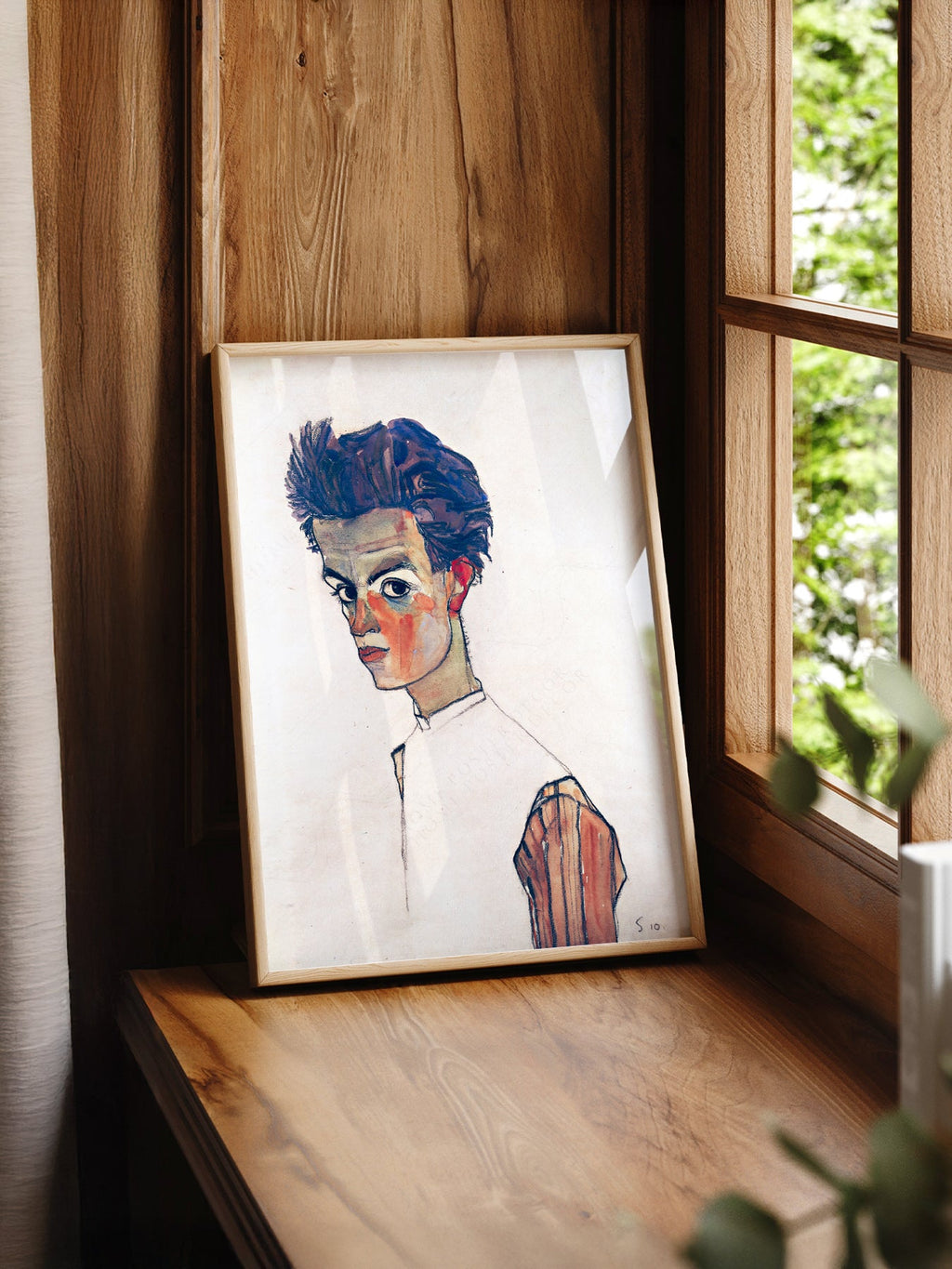 Egon Schiele Self-Portrait Art Print – Expressionist Wall Art Poster