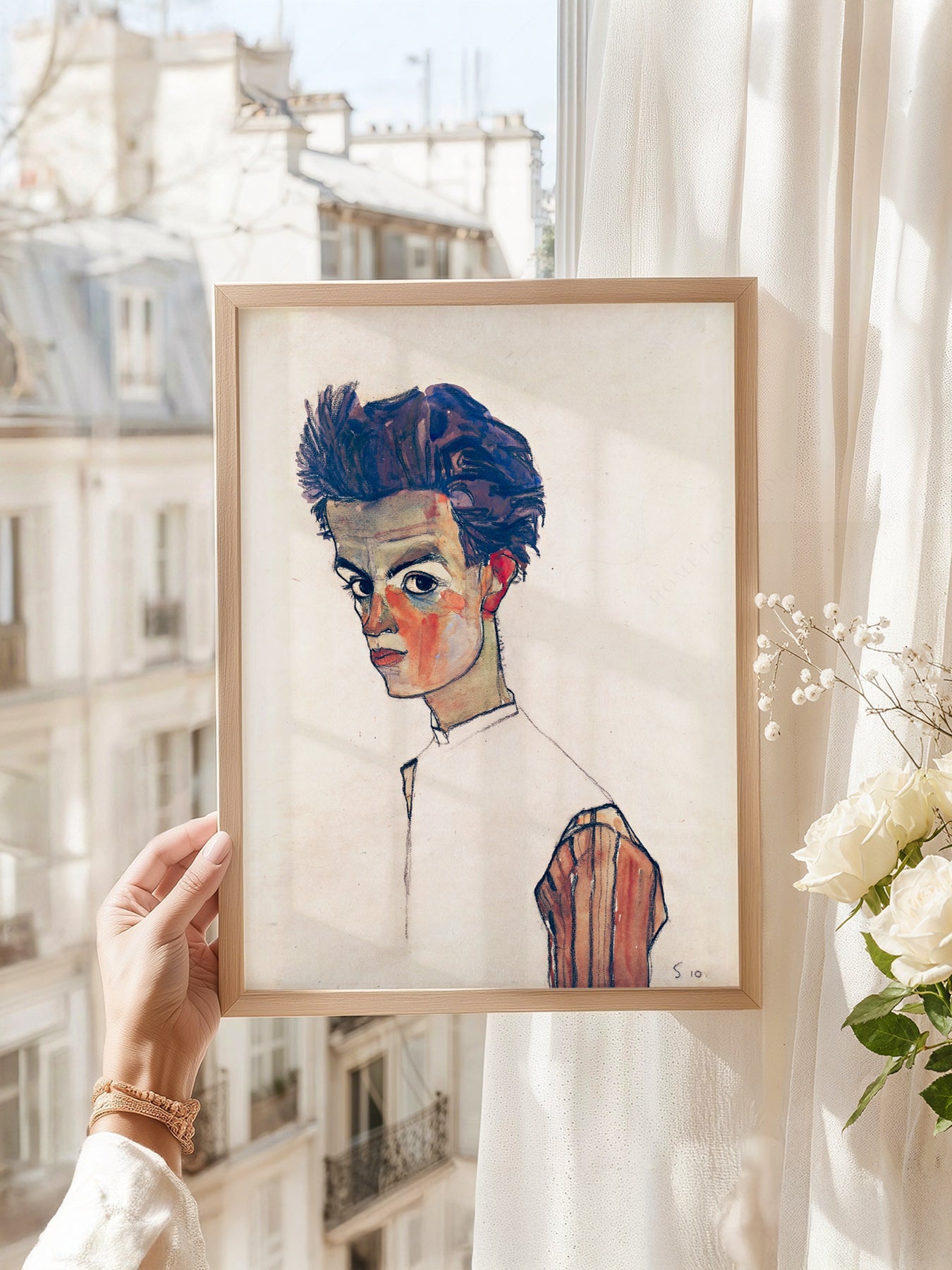 Egon Schiele Self-Portrait Art Print – Expressionist Wall Art Poster