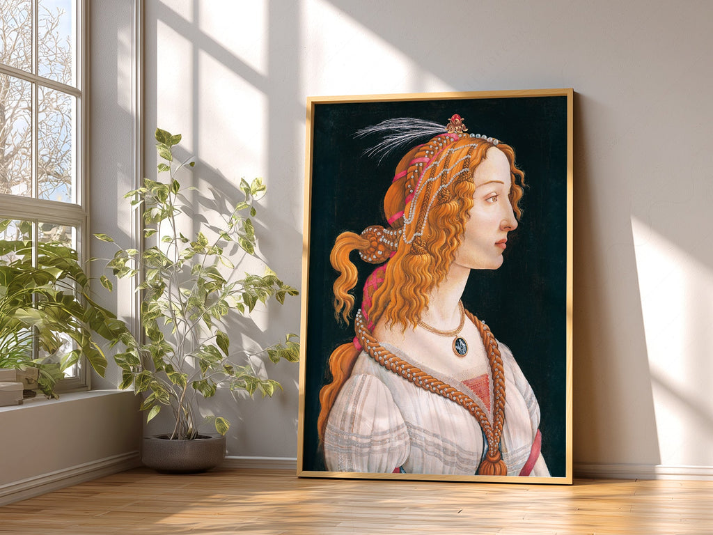 Sandro Botticelli Simonetta Vespucci Portrait Print – Renaissance Wall Art
