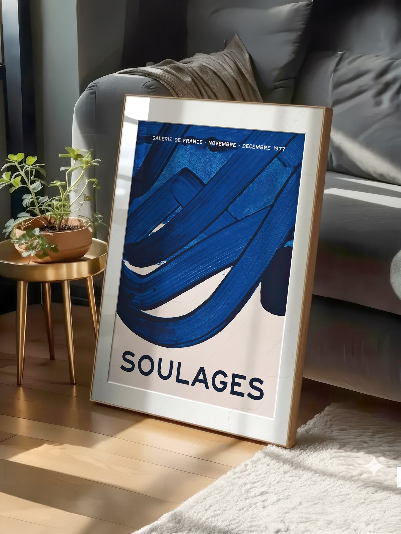 Pierre Soulages Galerie de France 1977 Exhibition Poster – Abstract Art Print