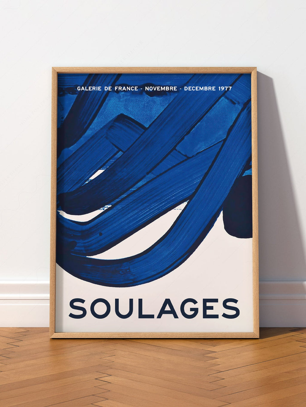 Pierre Soulages Galerie de France 1977 Exhibition Poster – Abstract Art Print
