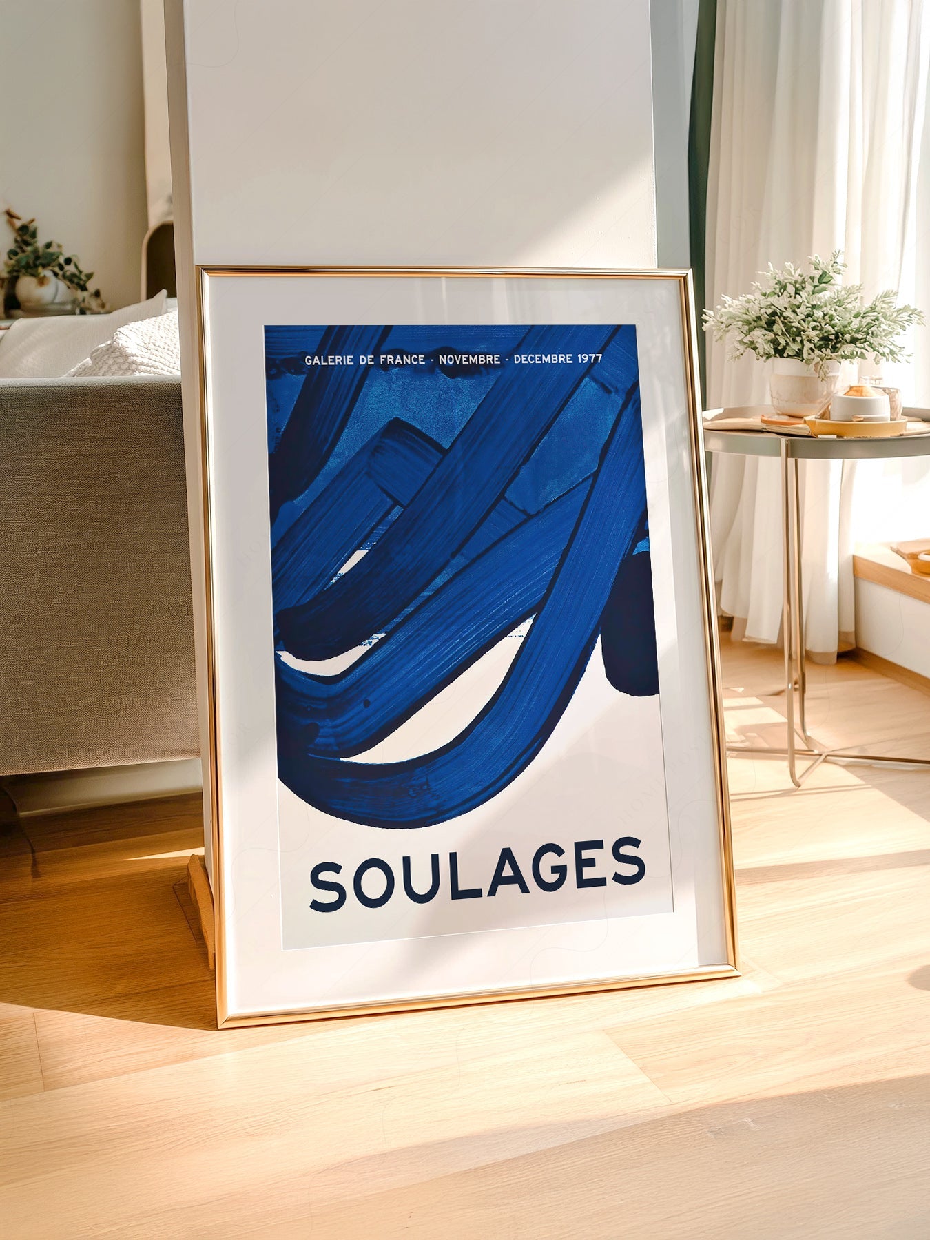 Pierre Soulages Galerie de France 1977 Exhibition Poster – Abstract Art Print