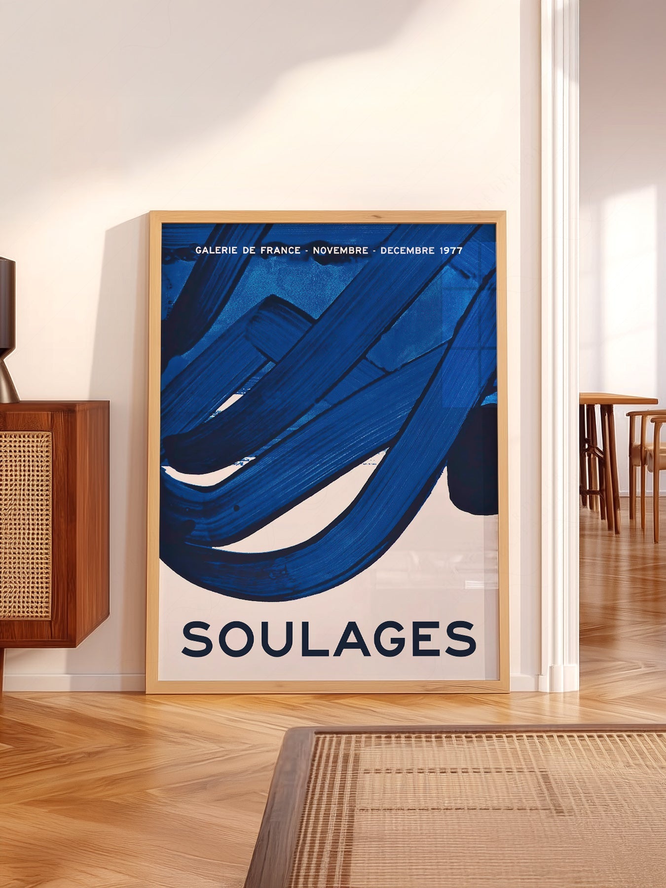 Pierre Soulages Galerie de France 1977 Exhibition Poster – Abstract Art Print