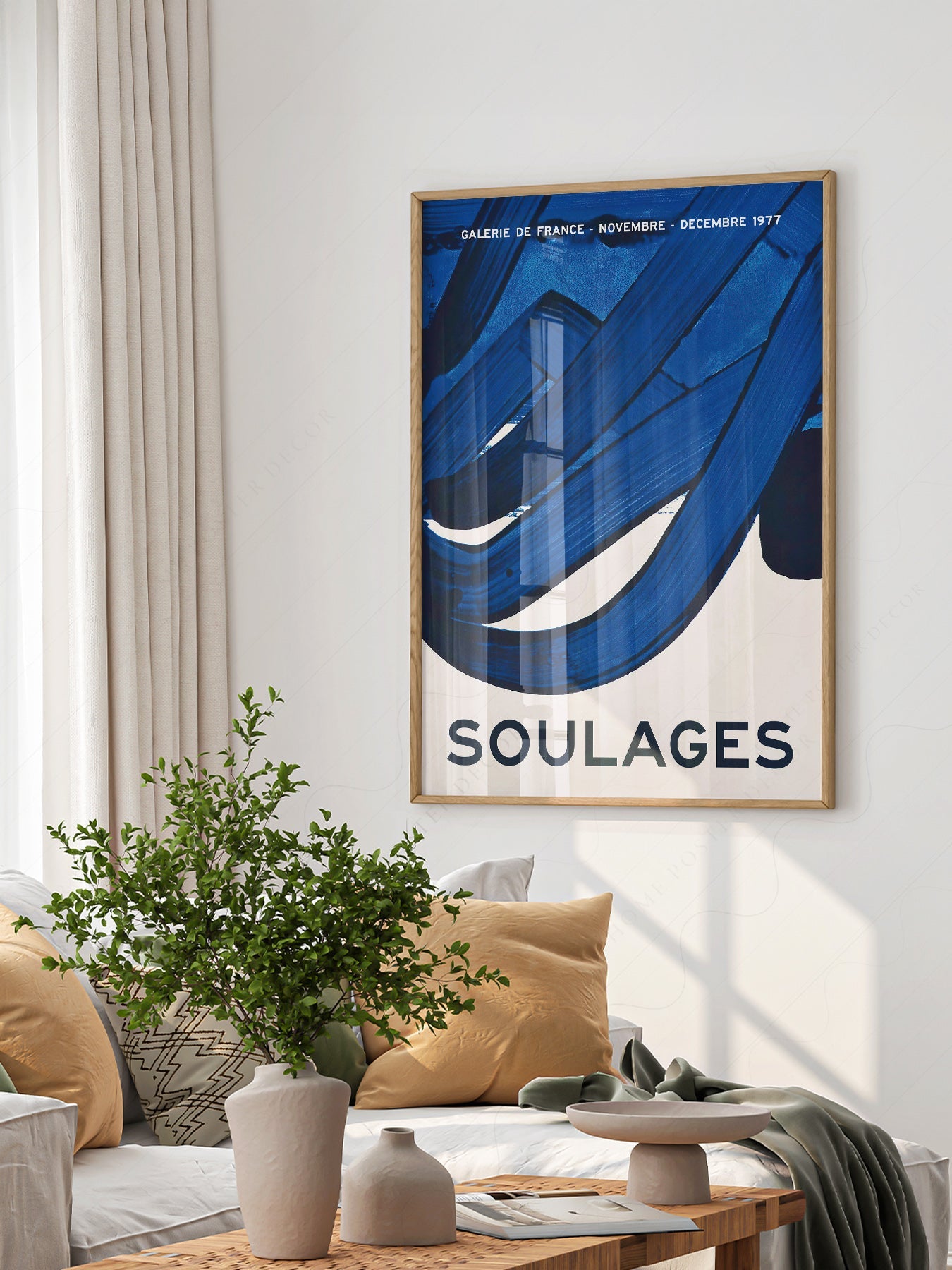 Pierre Soulages Galerie de France 1977 Exhibition Poster – Abstract Art Print