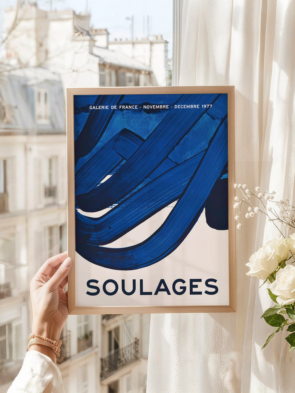 Pierre Soulages Galerie de France 1977 Exhibition Poster – Abstract Art Print