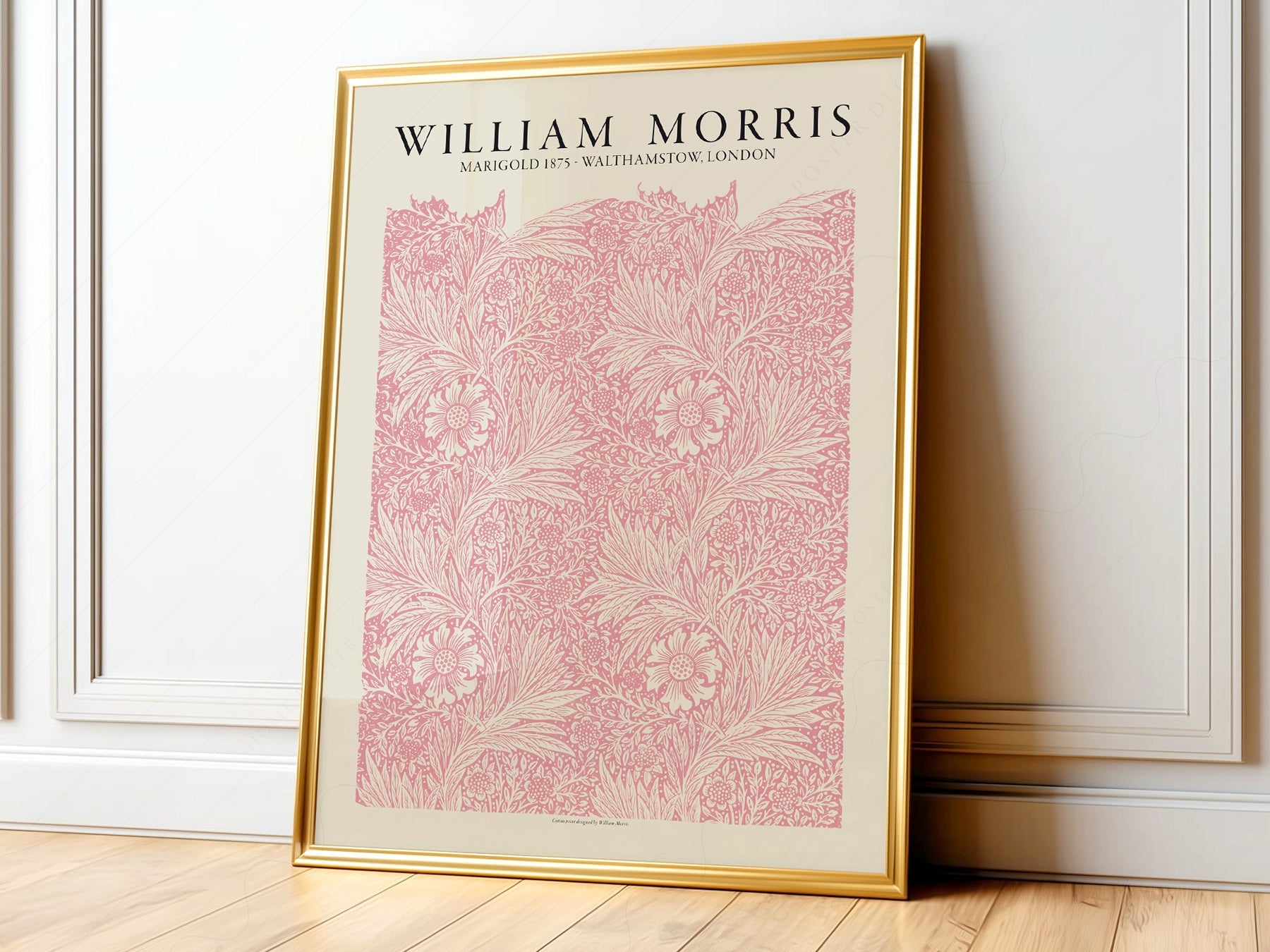 William Morris Marigold 1875 Art Print – Pink Floral Wall Art Poster
