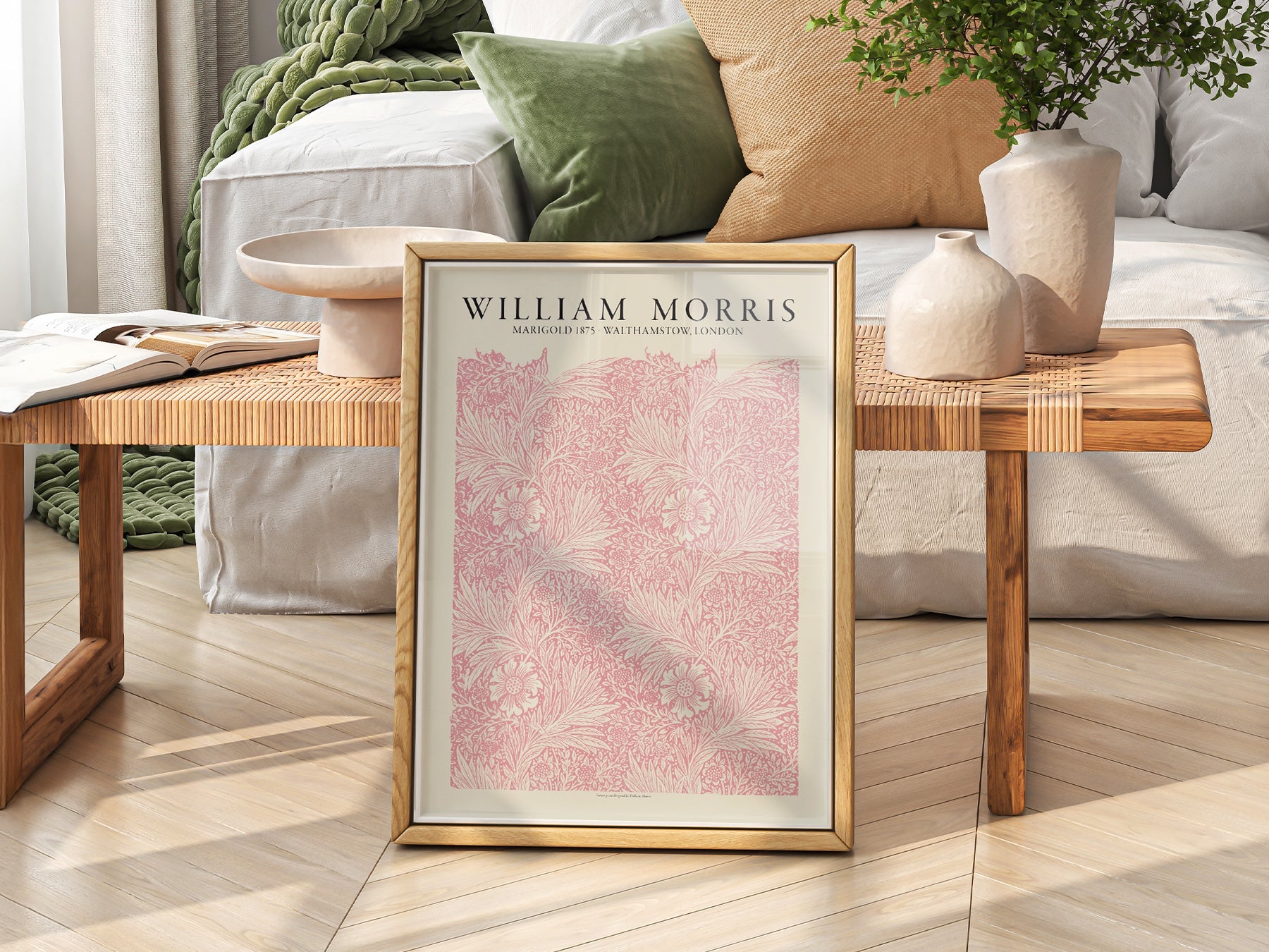 William Morris Marigold 1875 Art Print – Pink Floral Wall Art Poster