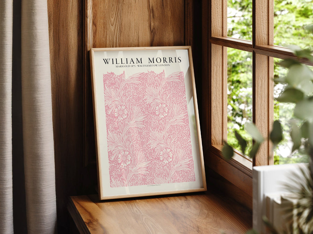 William Morris Marigold 1875 Art Print – Pink Floral Wall Art Poster