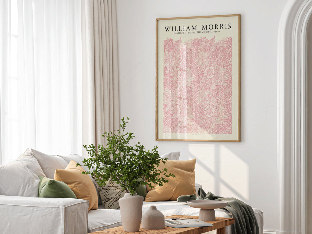 William Morris Marigold 1875 Art Print – Pink Floral Wall Art Poster