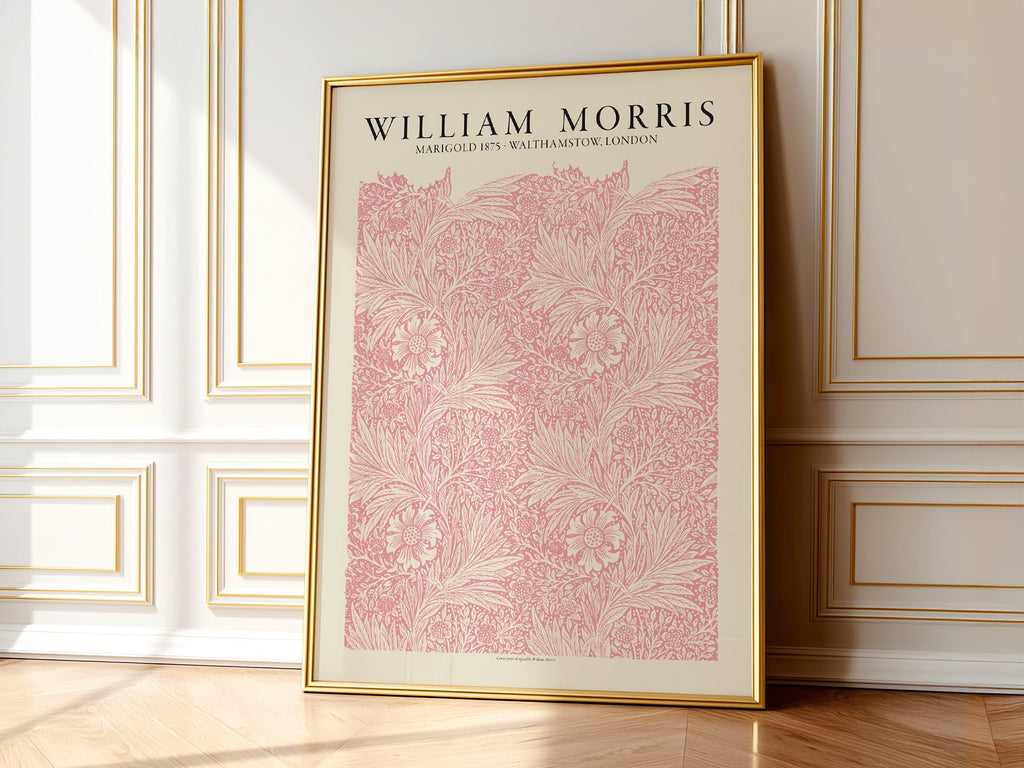 William Morris Marigold 1875 Art Print – Pink Floral Wall Art Poster