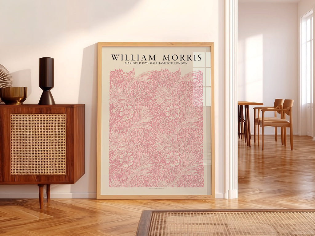 William Morris Marigold 1875 Art Print – Pink Floral Wall Art Poster