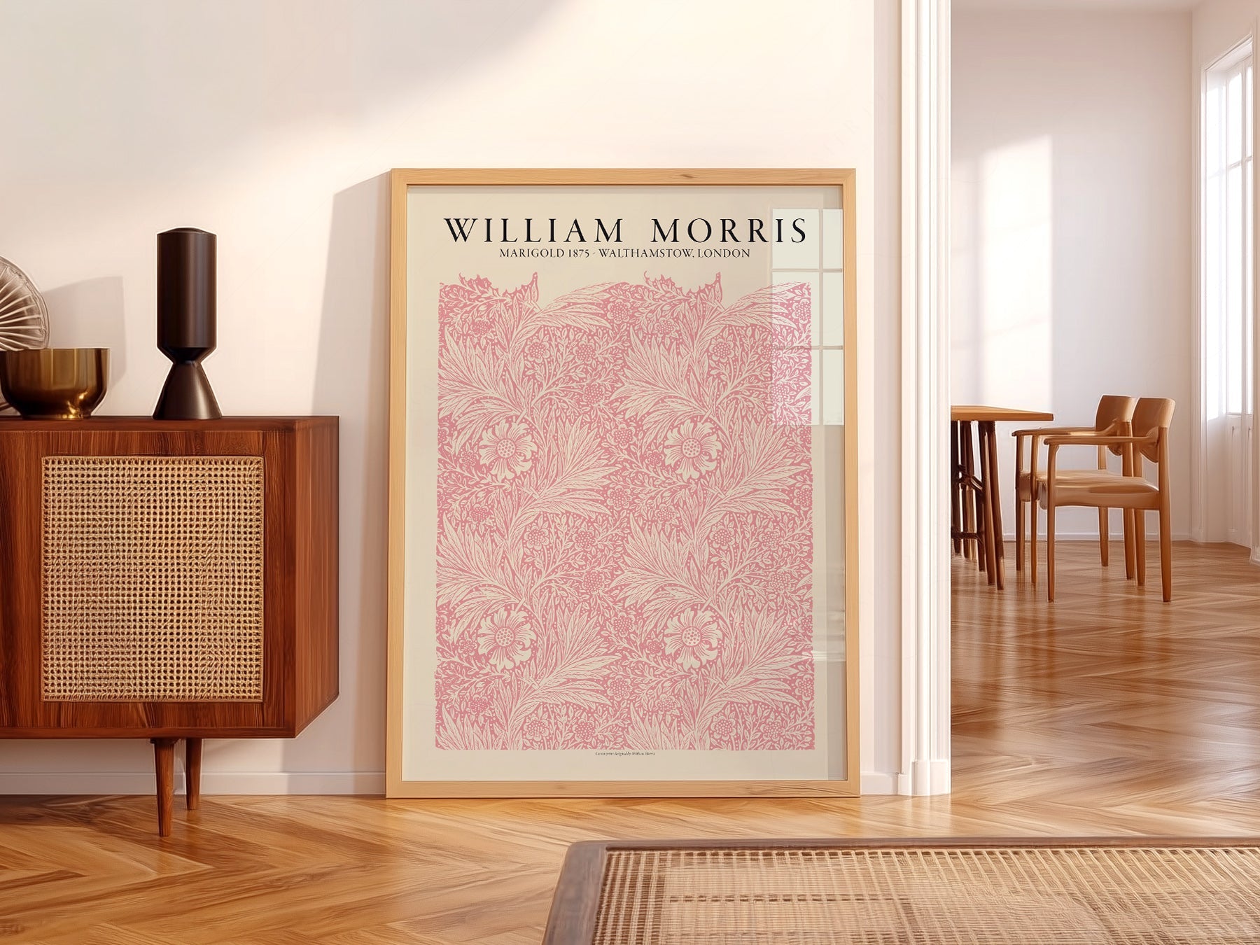 William Morris Marigold 1875 Art Print – Pink Floral Wall Art Poster