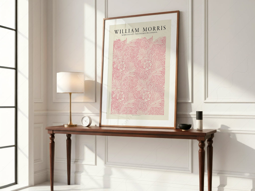 William Morris Marigold 1875 Art Print – Pink Floral Wall Art Poster