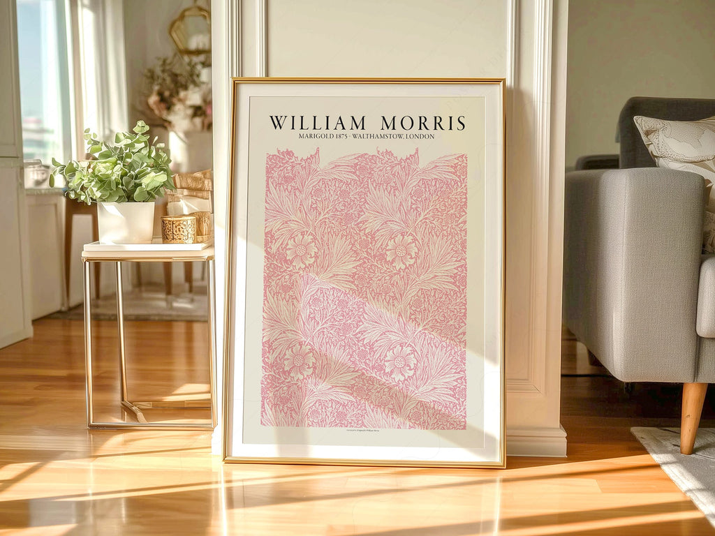 William Morris Marigold 1875 Art Print – Pink Floral Wall Art Poster