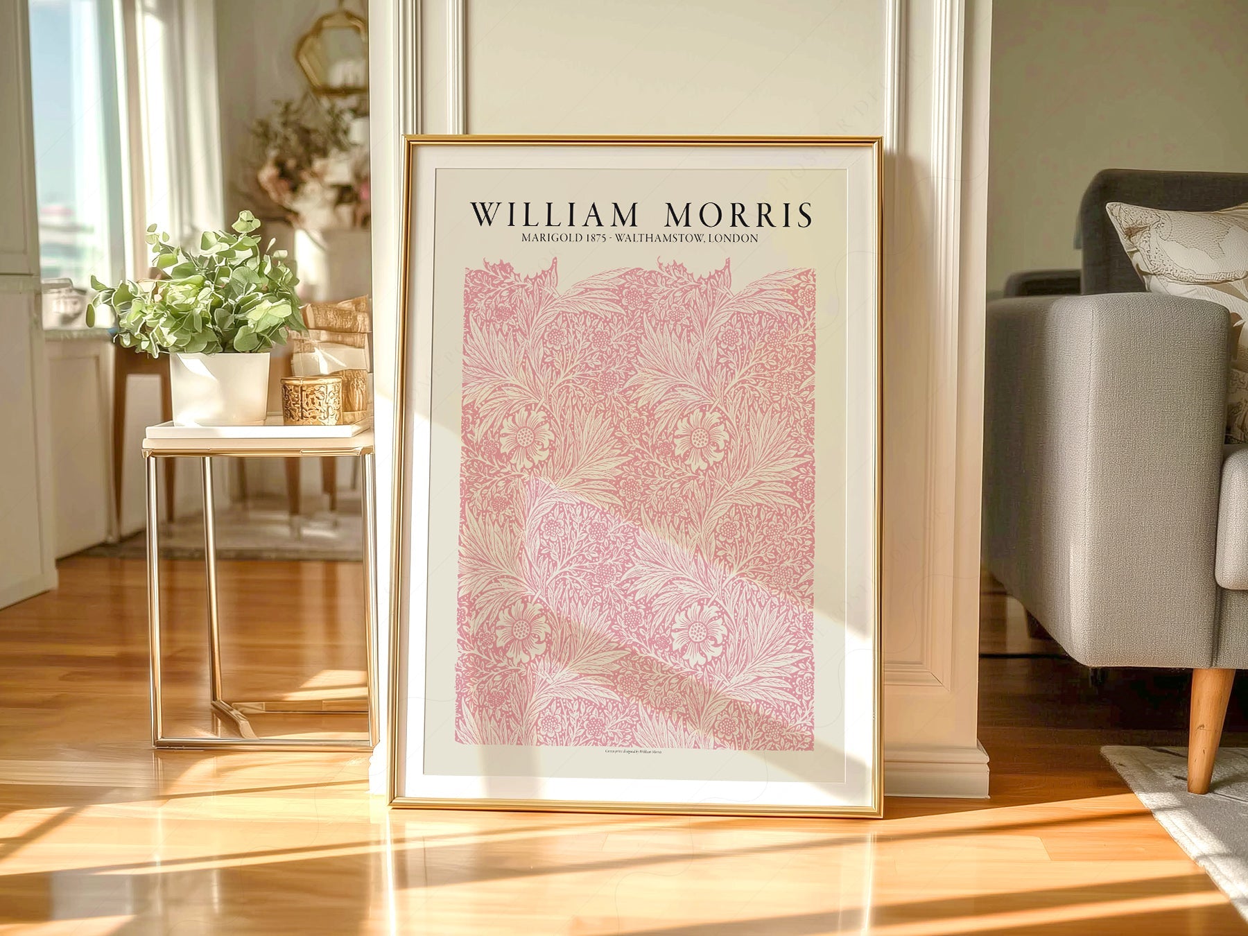 William Morris Marigold 1875 Art Print – Pink Floral Wall Art Poster