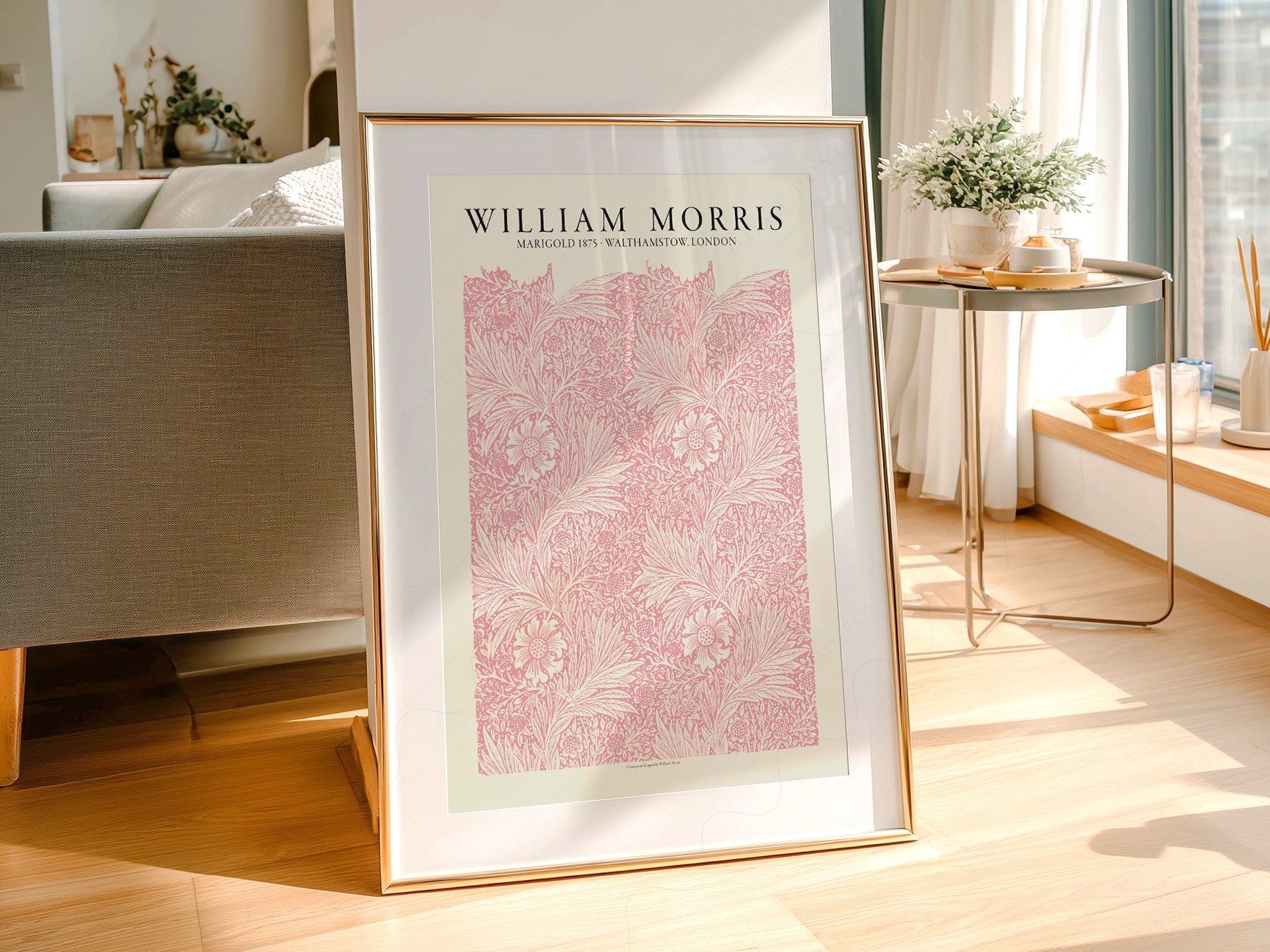 William Morris Marigold 1875 Art Print – Pink Floral Wall Art Poster