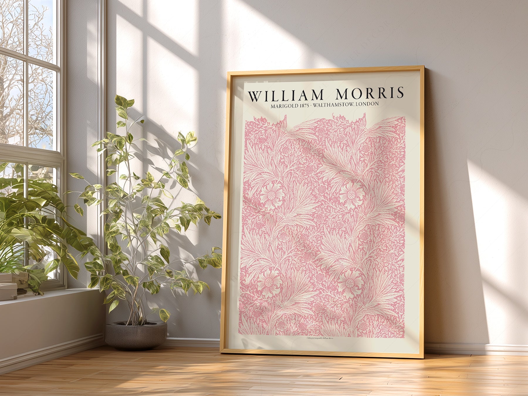 William Morris Marigold 1875 Art Print – Pink Floral Wall Art Poster