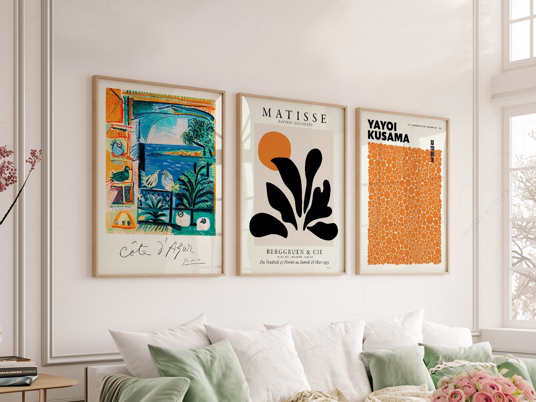 Matisse Kusama Picasso Set of 3 Prints – Modern Gallery Wall Art