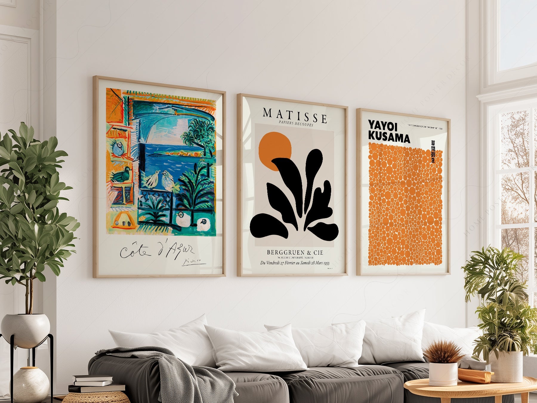 Matisse Kusama Picasso Set of 3 Prints – Modern Gallery Wall Art