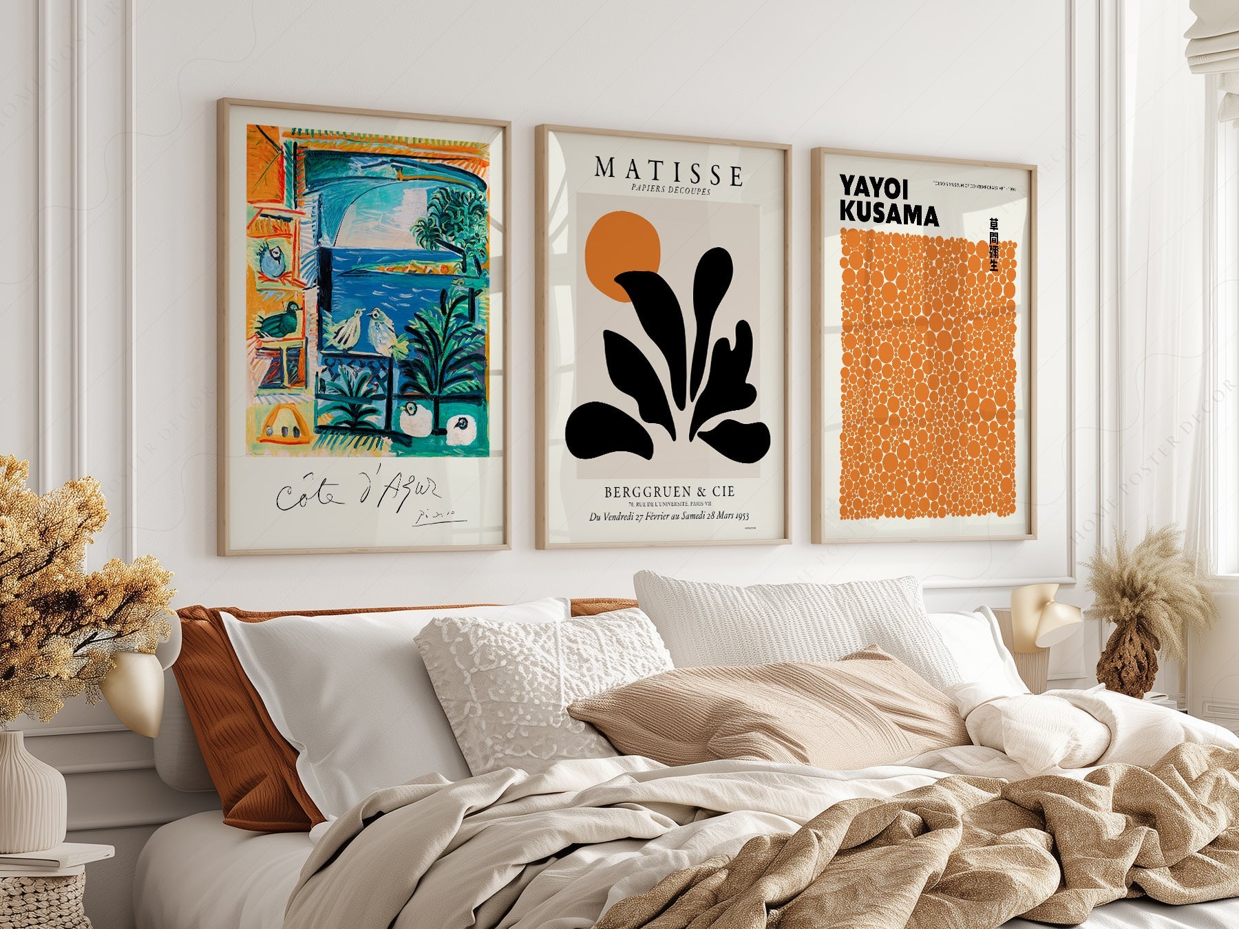 Matisse Kusama Picasso Set of 3 Prints – Modern Gallery Wall Art