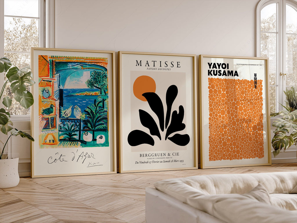 Matisse Kusama Picasso Set of 3 Prints – Modern Gallery Wall Art