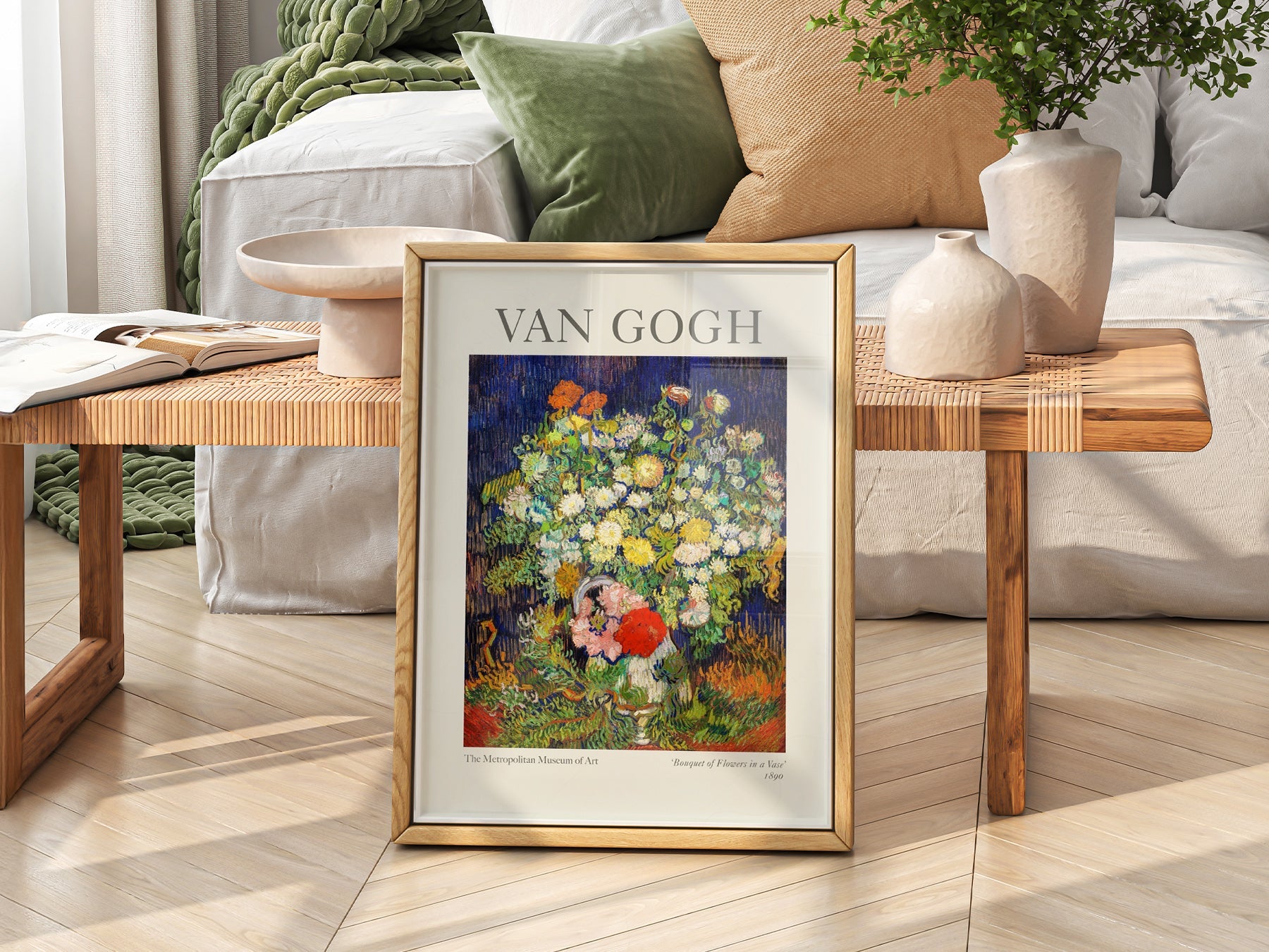 Van Gogh Bouquet of Flowers in a Vase Art Print – Floral Wall Decor