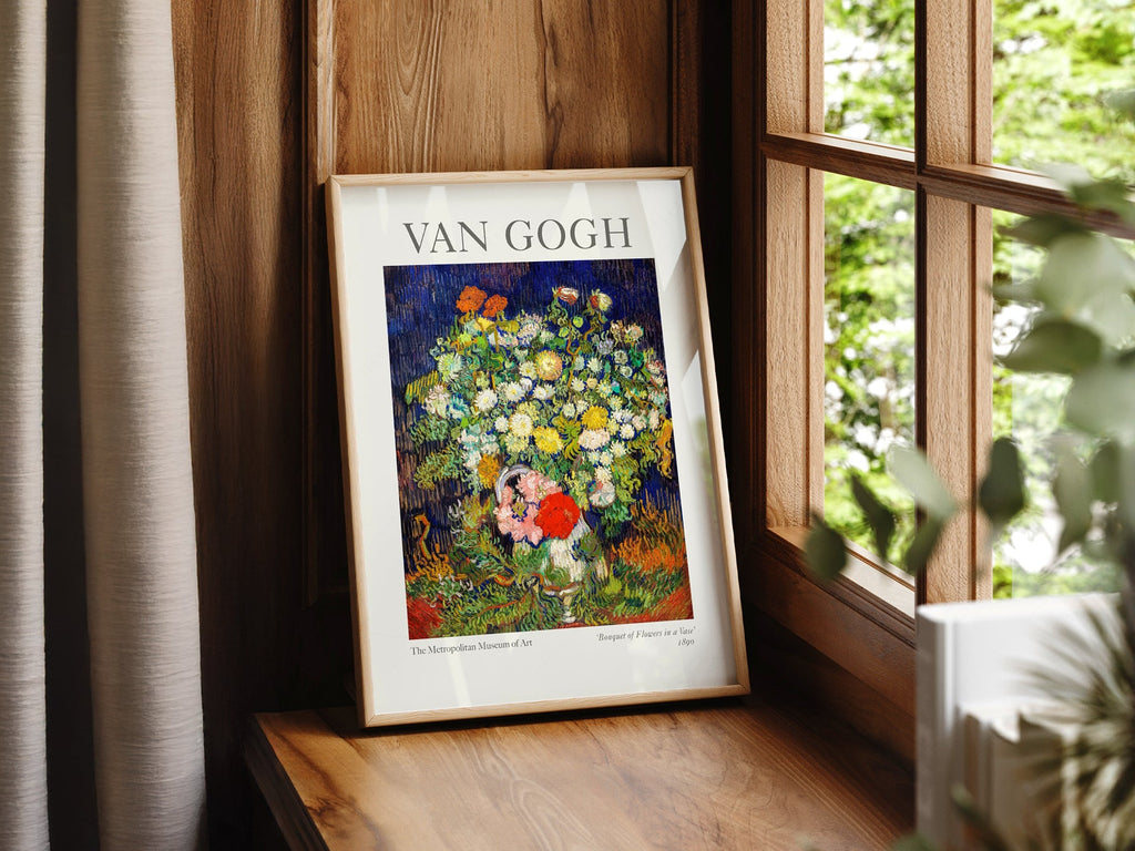 Van Gogh Bouquet of Flowers in a Vase Art Print – Floral Wall Decor
